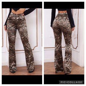 NWOT Snakeskin Bootcut Flare Pants